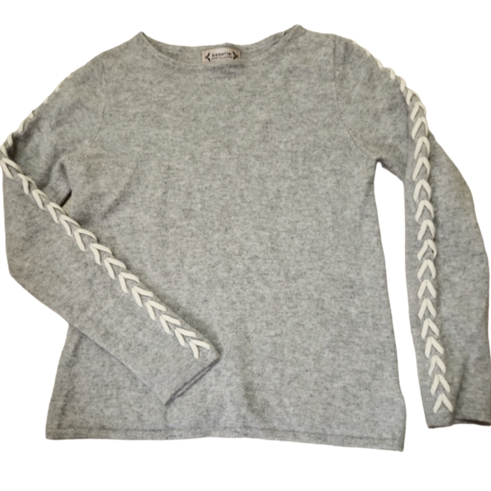 Nanette Lepore Cashmere Braid Detail Sweater Size Medium - Picture 1 of 7